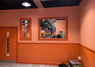 Internal wall finishes and decorative panelling at Bar10 Irvine