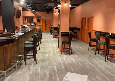 Commercial bar seating area completed at Bar10 Irvine Scotland