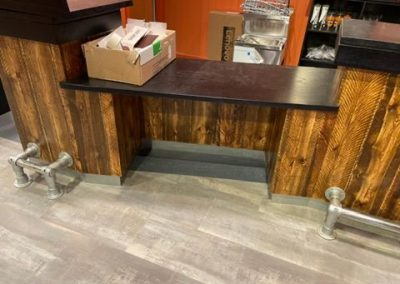Custom-built service counter at Bar10 leisure venue