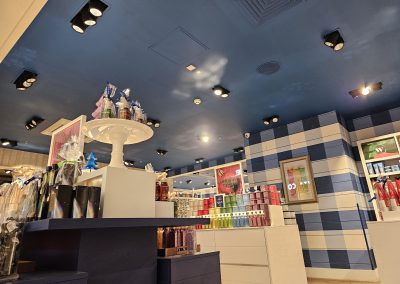 Commercial ceiling repairs and specialist decoration completed at Bath & Body Works Meadowhall Sheffield.