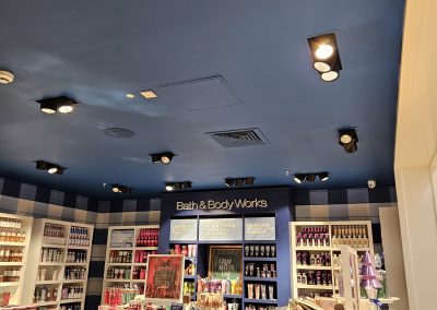 Commercial decorating project completed inside Bath & Body Works at Meadowhall Shopping Centre in Sheffield.