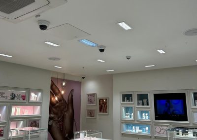 New Samsung air conditioning cassette unit installed in suspended ceiling at Pandora Nuneaton