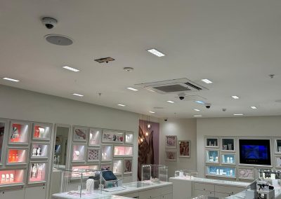New LED recessed ceiling panel fitted in stairwell area of Pandora Nuneaton store