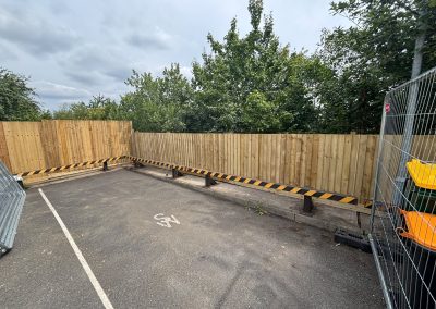 New timber boundary fence corner view at Summerwood Vets Blackwood