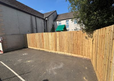 New rear boundary timber fencing at Summerwood Vets Blackwood