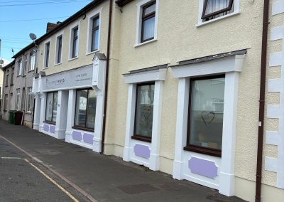 Street view of repainted front elevation at Summerwood Vets Blackwood