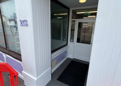 Refurbished entrance canopy at Summerwood Vets Blackwood