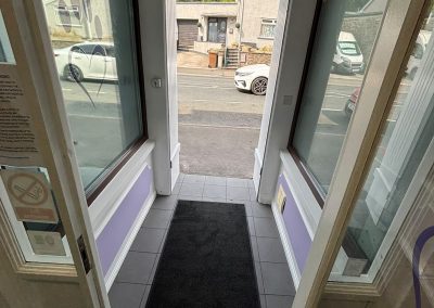 New tiled entrance hallway flooring at Summerwood Vets