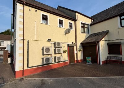 Rear elevation with air conditioning units at Summerwood Vets Blackwood